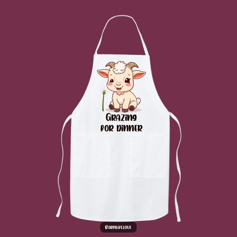 Funny Goat Munching Apron: Cook with Farmyard Flair