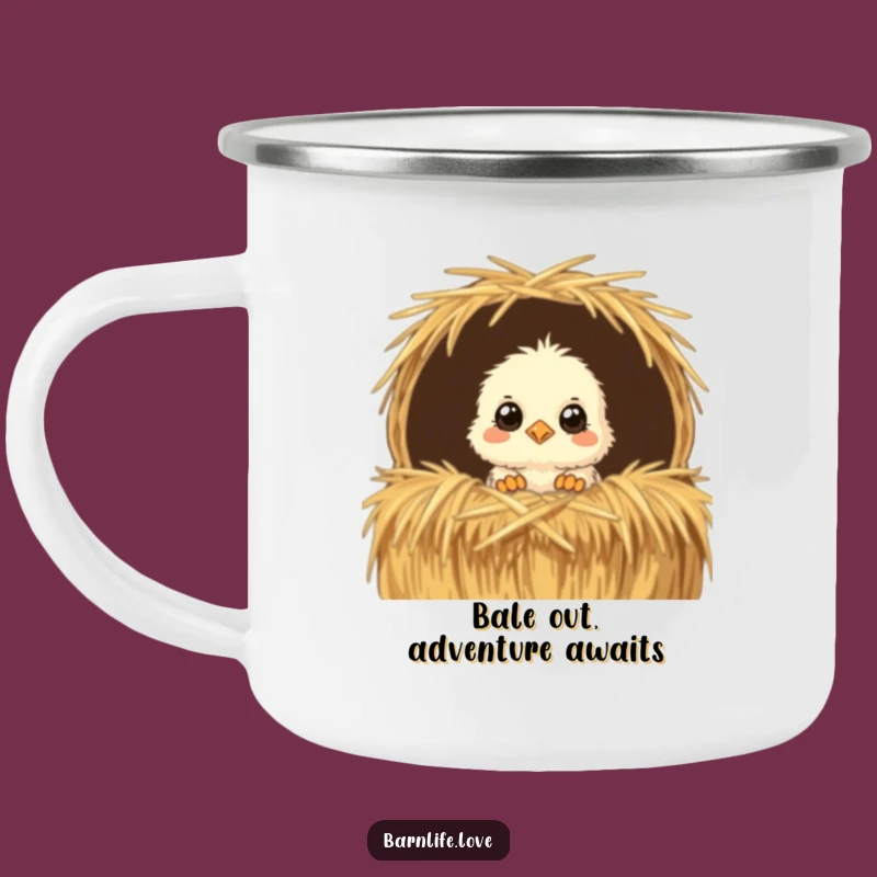 Funny Chick Camping Mug: Rustic Farm Animal Cup for Humorous Adventures