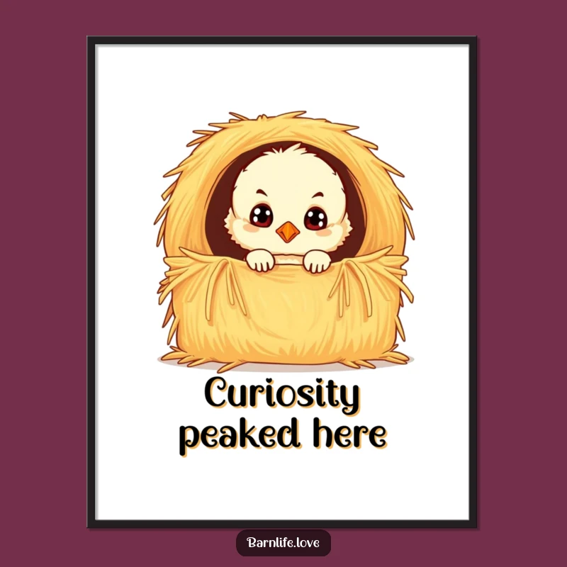 Funny Chick Digital Art: Adorable Farm Animal Wall Decor, Instant Download Print