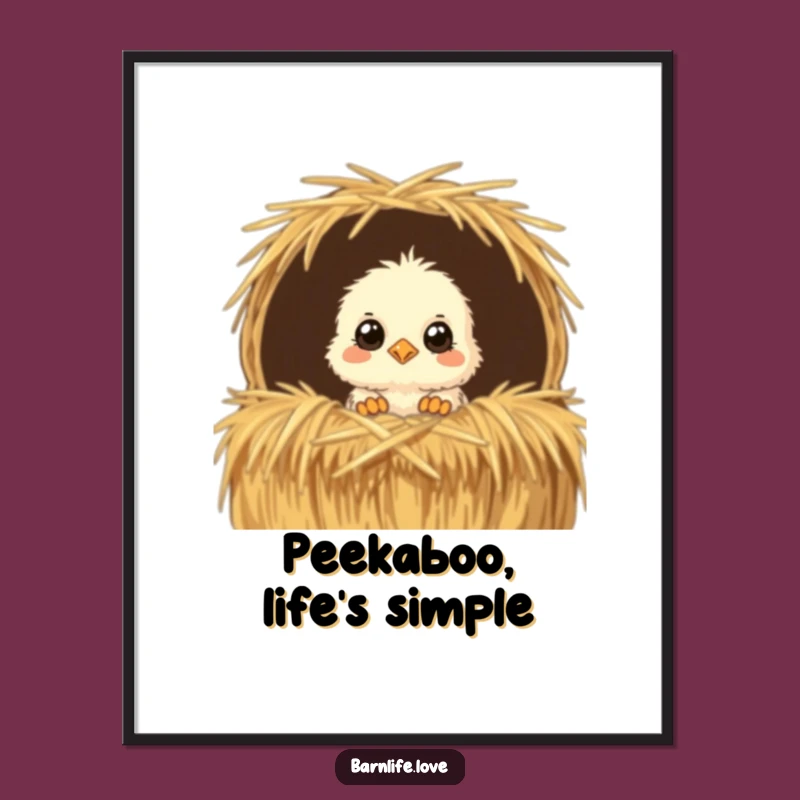 Funny Chick Digital Art: Printable Farm Animal Decor for Humorous Spaces