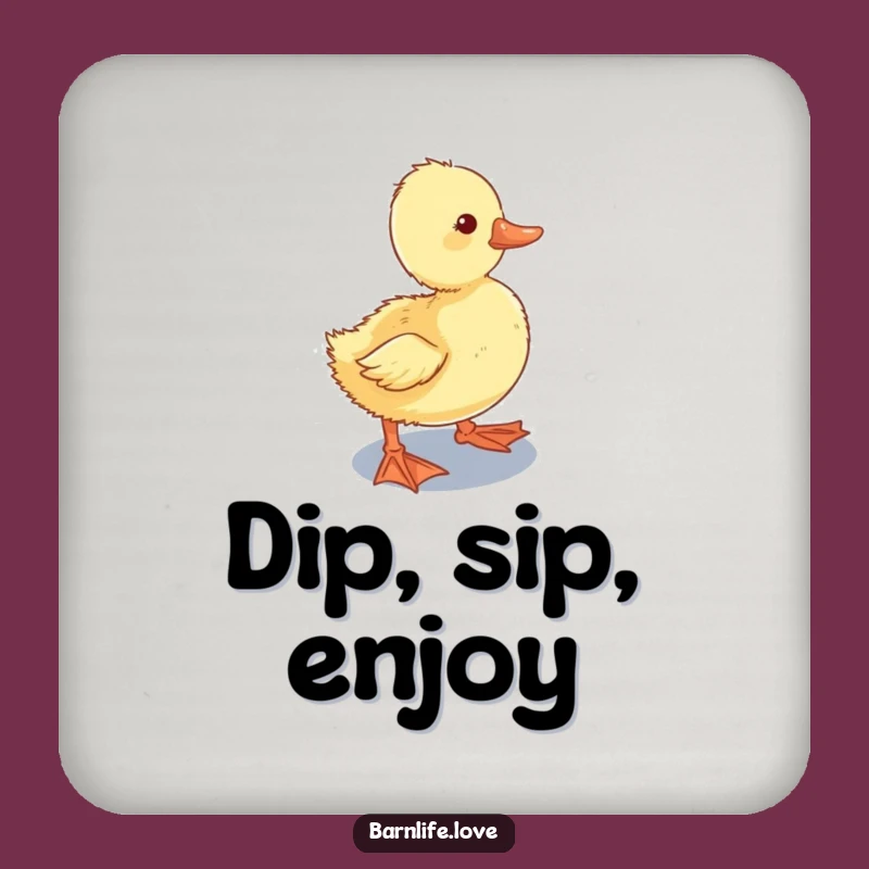 Funny Duckling Drink Coaster: Cute Farm Animal Table Protector, Humorous Gift
