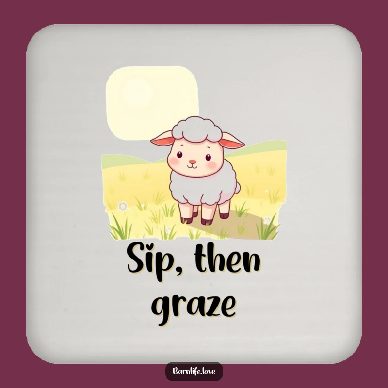 Funny Sheep Drink Coaster: Cute Farm Animal Table Protector, Humorous Gift