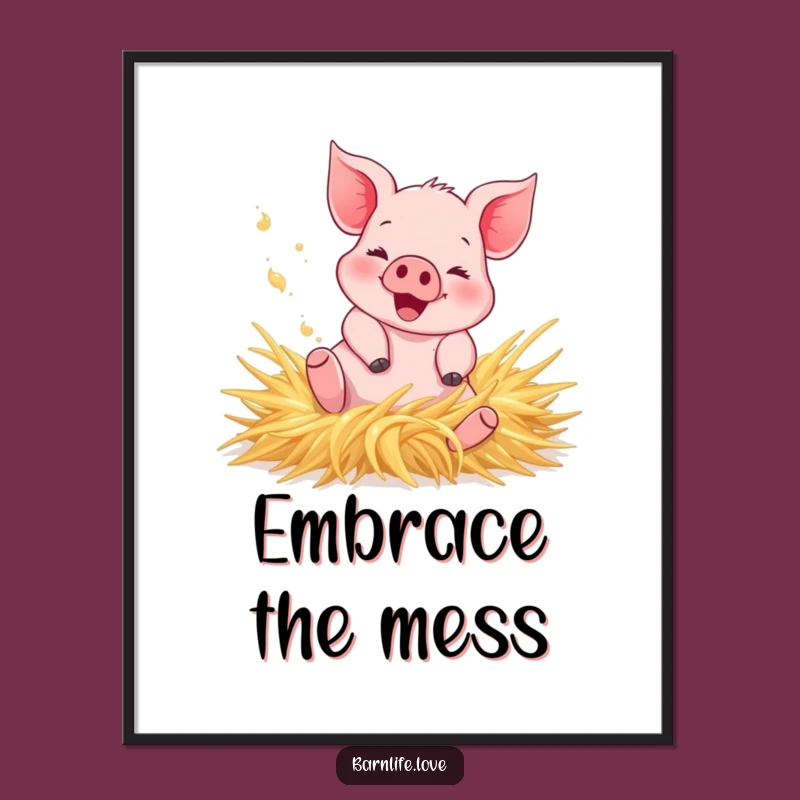 Funny Piglet Poster: Whimsical Farm Animal Art for Humorous Decor