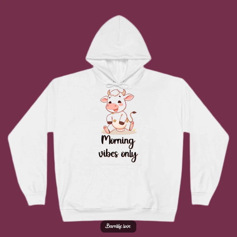 Funny Calf Hoodie: Cozy Cheerful Farm Animal Sweatshirt, Morning Sun Design