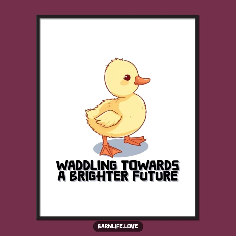 Free Printable Duckling Art - Waddling Wonder Funny Downloadable Wall Decor Gift