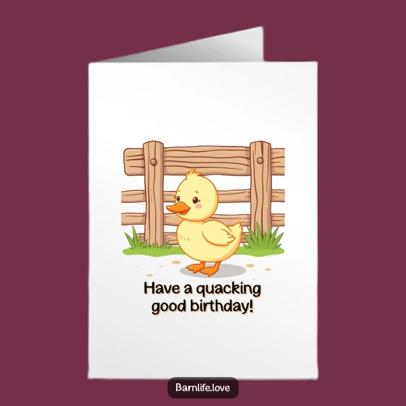 Free Printable Duckling Birthday Card: Funny Farm Animal Downloadable Greeting