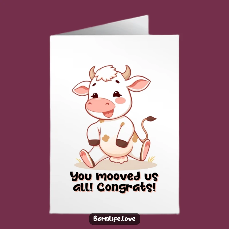 Free Printable Calf Congratulations Card: Funny Farm Animal Downloadable Greeting