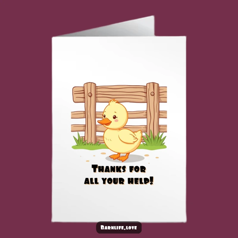 Free Printable Duckling Thank You Card: Funny Farm Animal Downloadable Greeting