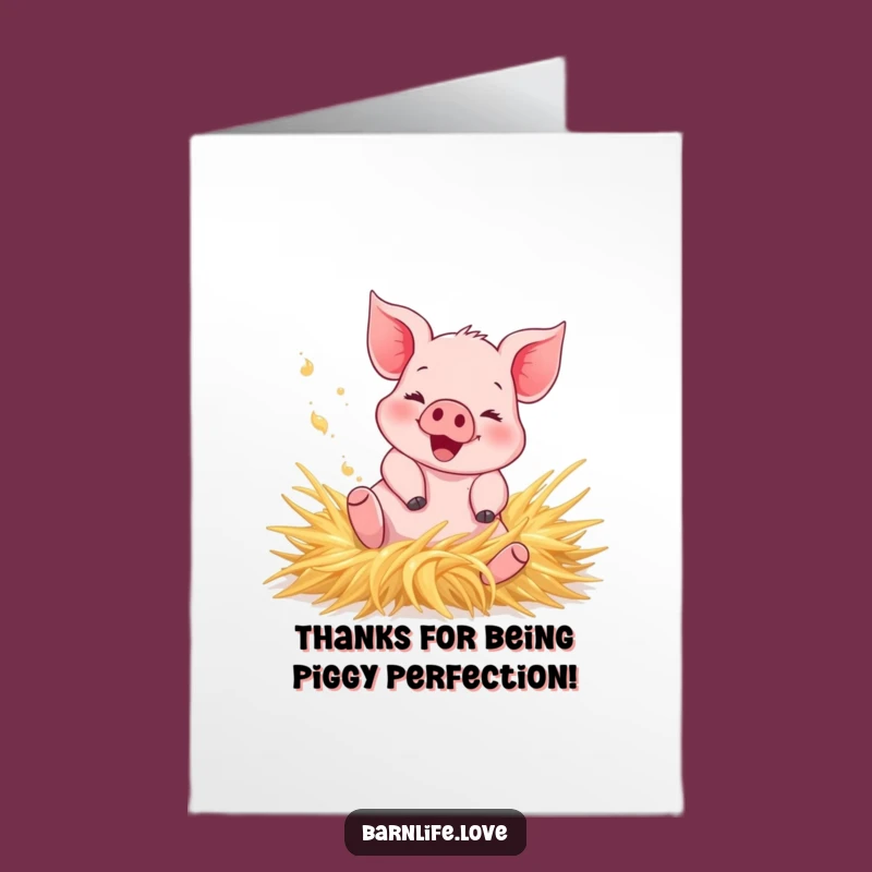 Free Printable Piglet Thank You Card - Rolling Friend Funny Downloadable Gift