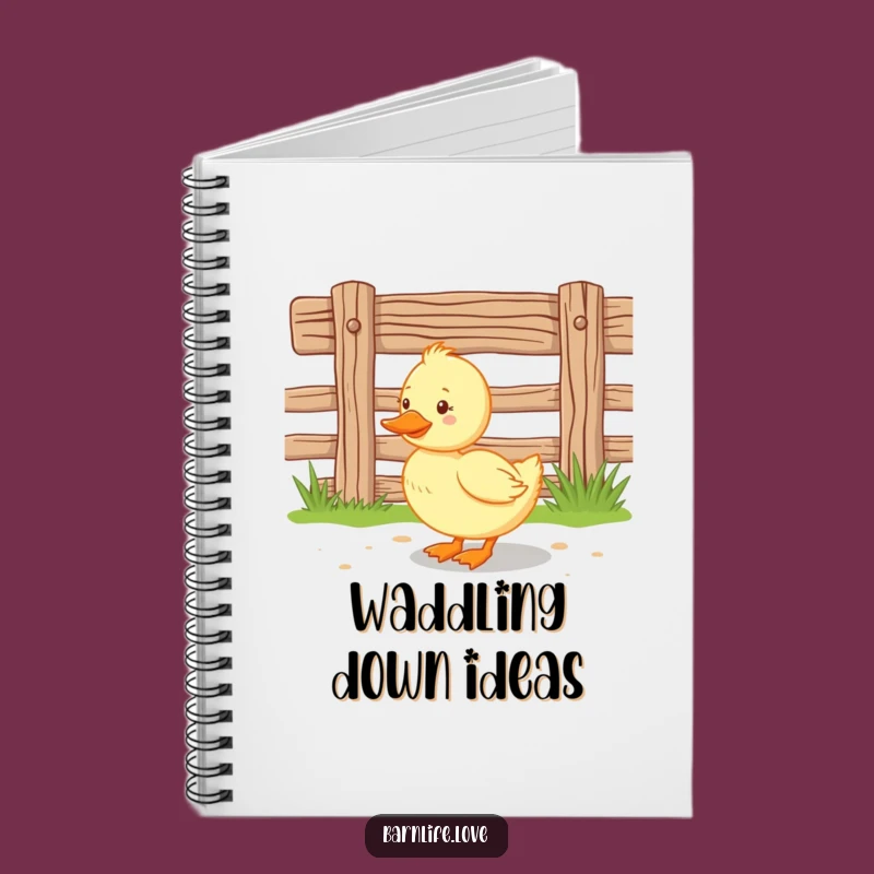 Funny Duckling Notebook: Happy Farm Animal Journal, Fence Scene Diary